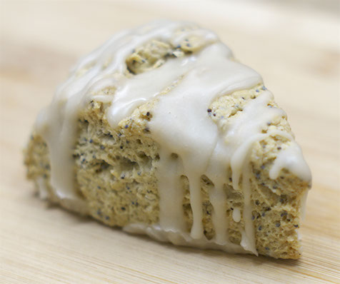 Veganics Products available for whole sale. Vegan Lemon Poppy Seed Scone by Veganics